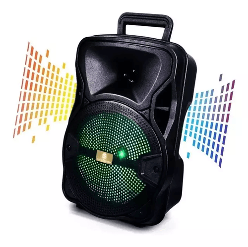 Parlante Sd-802 Serie Dorada Luz Led Color Negro