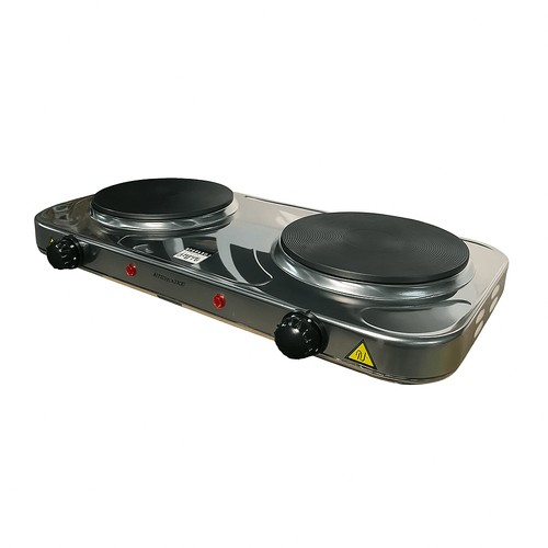 Anafe Eléctrico Kanji 2200w Doble Hornalla Silver Gris