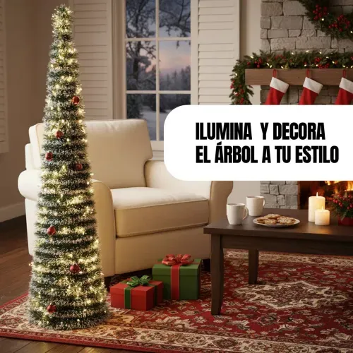 Árbol de Navidad Nevado 1,5 m con Bolas